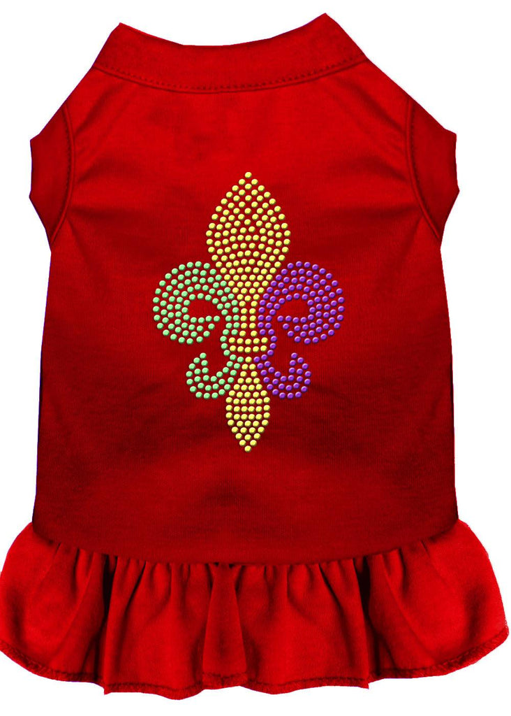 Mardi Gras Fleur De Lis Rhinestone Dress Red 4x (22)