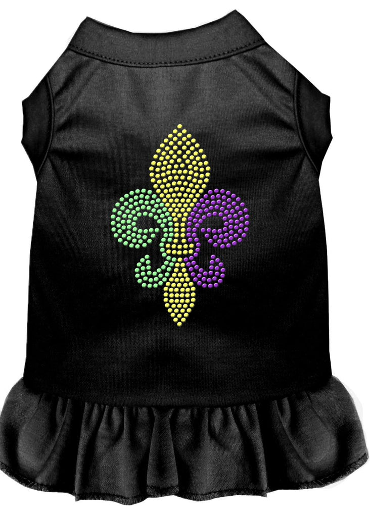 Mardi Gras Fleur De Lis Rhinestone Dress Black Lg (14)