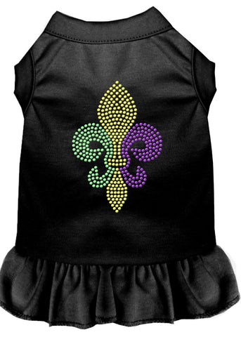 Mardi Gras Fleur De Lis Rhinestone Dress Black Med (12)