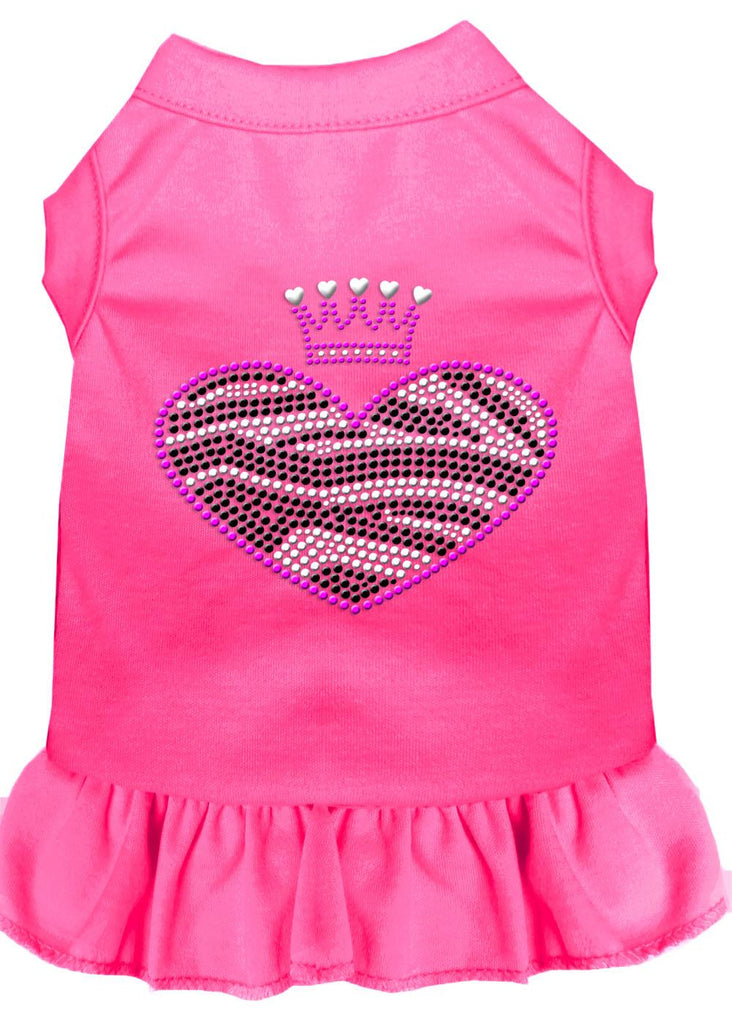 Zebra Heart Rhinestone Dress Bright Pink 4x (22)