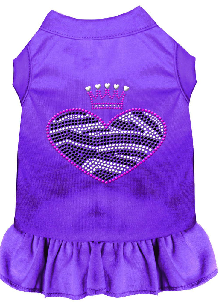 Zebra Heart Rhinestone Dress Purple 4x (22)