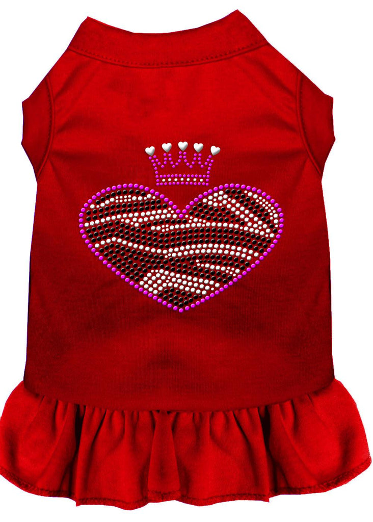 Zebra Heart Rhinestone Dress Red 4x (22)