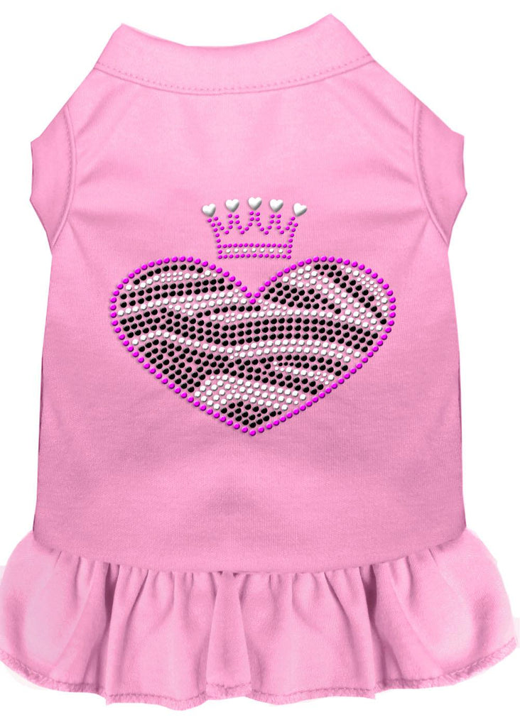 Zebra Heart Rhinestone Dress Light Pink Lg (14)