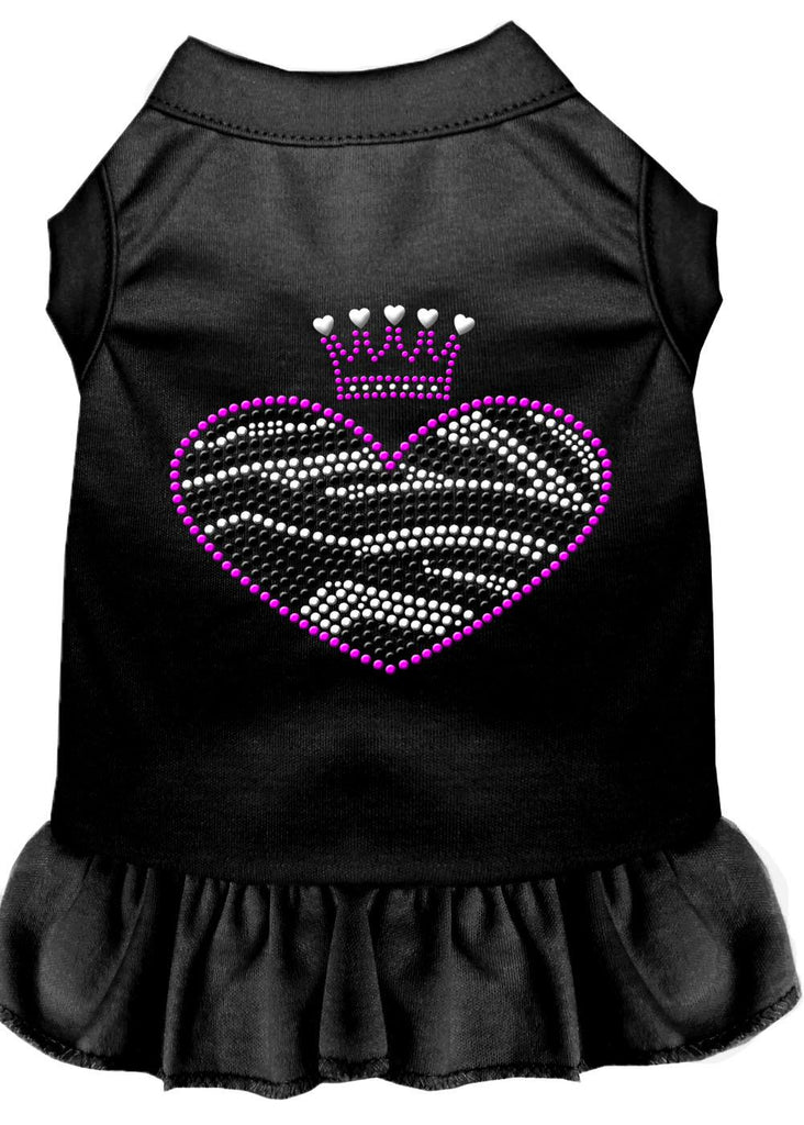 Zebra Heart Rhinestone Dress Black Med (12)