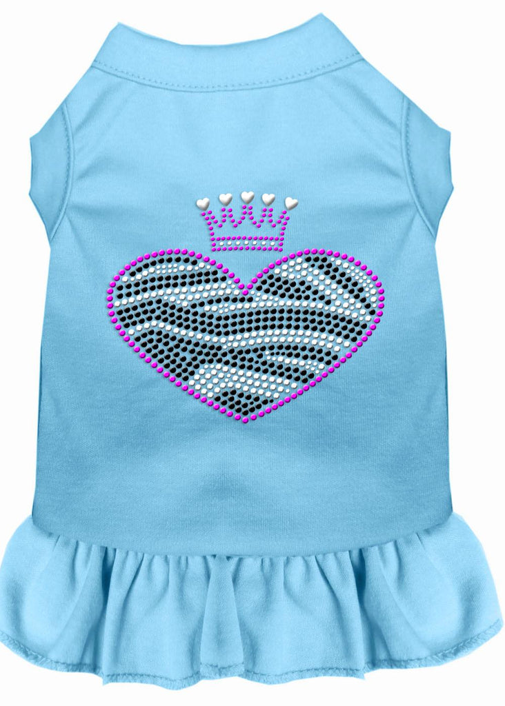 Zebra Heart Rhinestone Dress Baby Blue Xs (8)