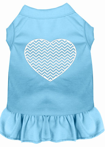 Chevron Heart Screen Print Dress Baby Blue 4x (22)