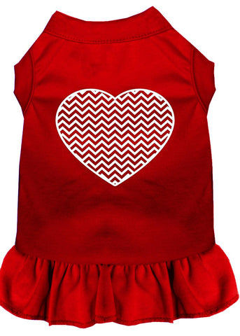 Chevron Heart Screen Print Dress Red 4x (22)