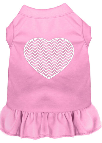 Chevron Heart Screen Print Dress Light Pink Sm (10)