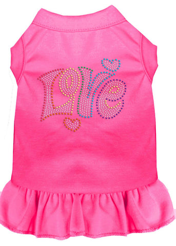 Technicolor Love Rhinestone Pet Dress Bright Pink Xxl (18)