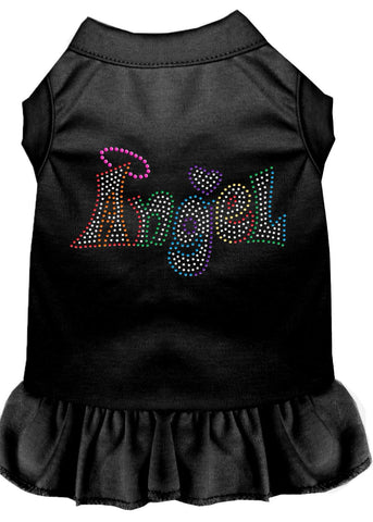 Technicolor Angel Rhinestone Pet Dress Black Med (12)