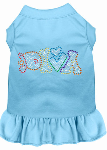 Technicolor Diva Rhinestone Pet Dress Baby Blue 4x (22)