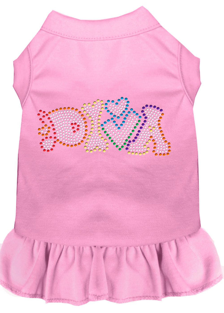 Technicolor Diva Rhinestone Pet Dress Light Pink 4x (22)