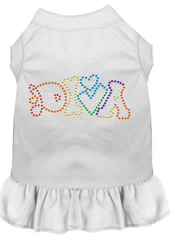 Technicolor Diva Rhinestone Pet Dress White 4x (22)