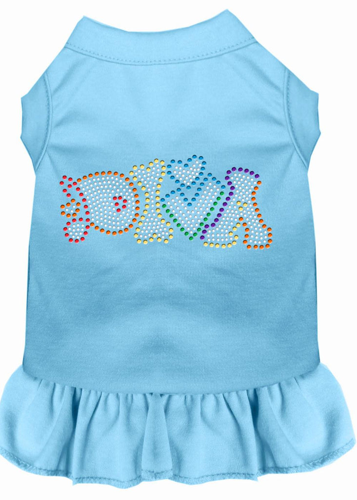 Technicolor Diva Rhinestone Pet Dress Baby Blue Lg (14)