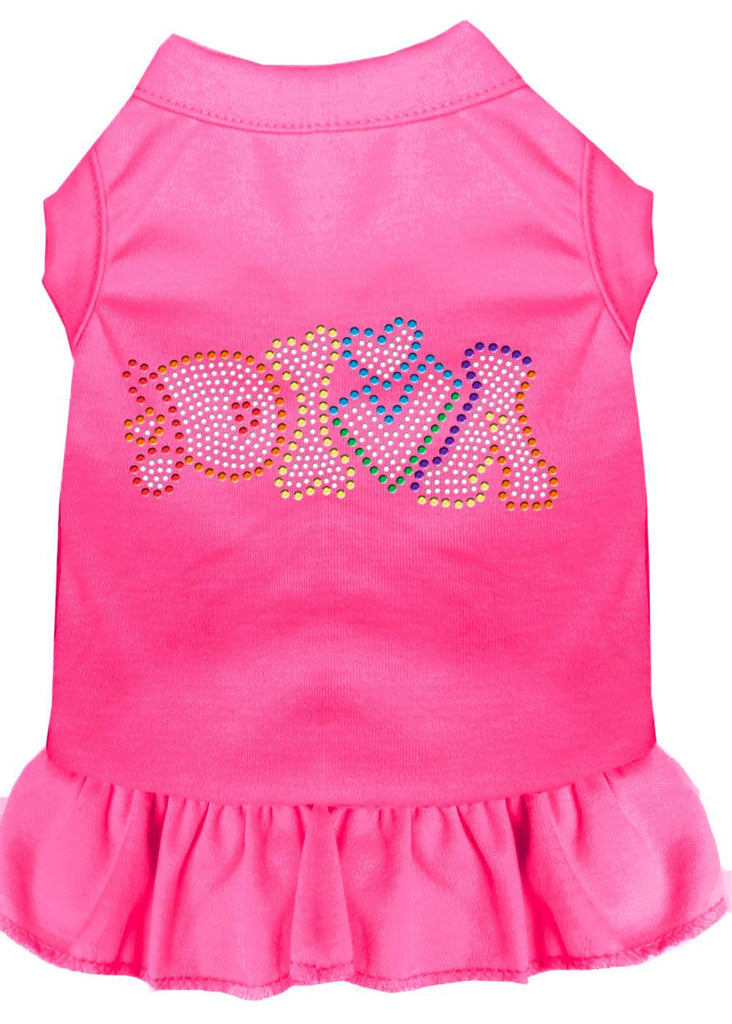 Technicolor Diva Rhinestone Pet Dress Bright Pink Xs (8)