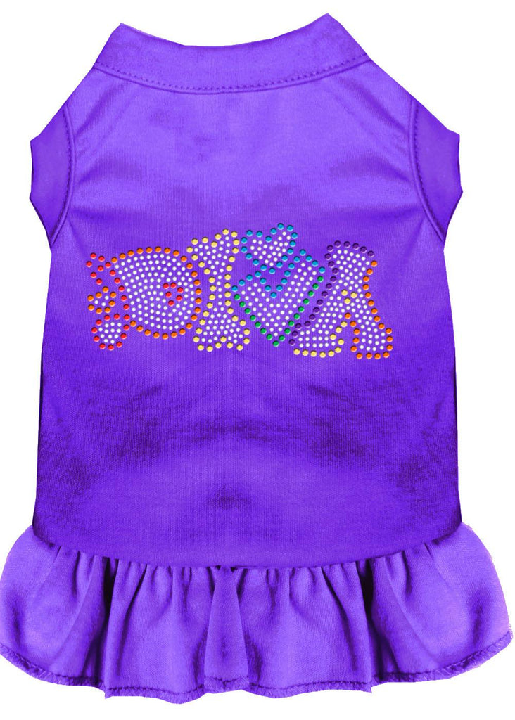 Technicolor Diva Rhinestone Pet Dress Purple Xs (8)