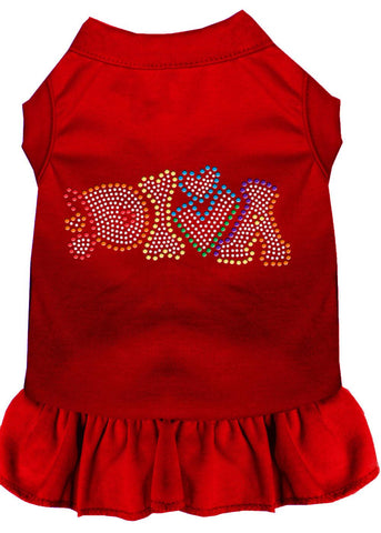 Technicolor Diva Rhinestone Pet Dress Red Xs (8)