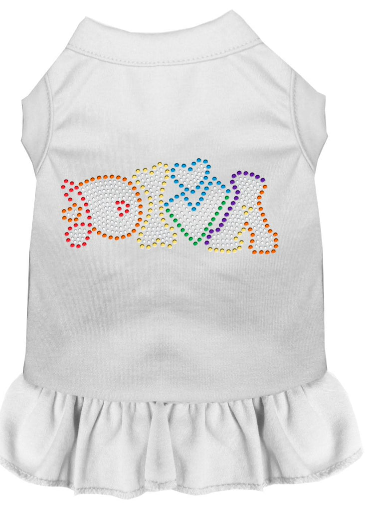 Technicolor Diva Rhinestone Pet Dress White Xs (8)