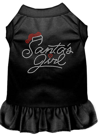 Santa's Girl Rhinestone Dog Dress Black Lg (14)