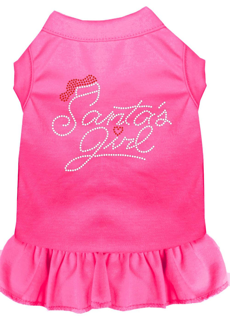 Santa's Girl Rhinestone Dog Dress Bright Pink Lg (14)