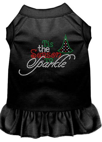 Tis The Season To Sparkle Rhinestone Dog Dress Black 4x (22)