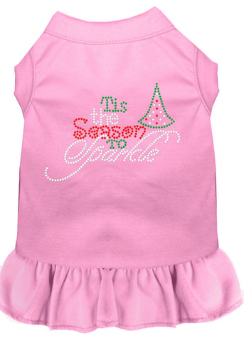 Tis The Season To Sparkle Rhinestone Dog Dress Light Pink 4x (22)