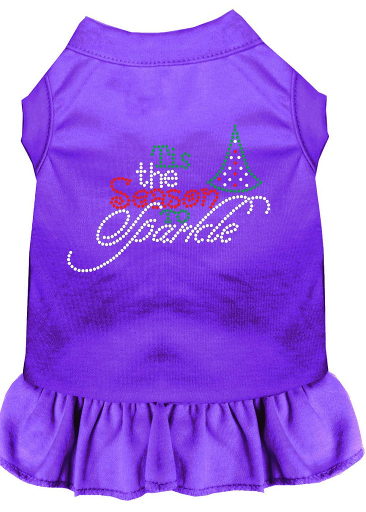 Tis The Season To Sparkle Rhinestone Dog Dress Purple 4x (22)