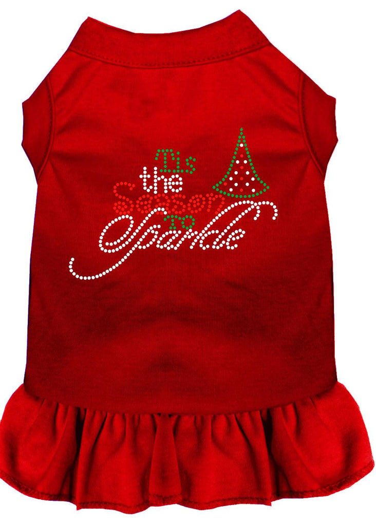 Tis The Season To Sparkle Rhinestone Dog Dress Red 4x (22)