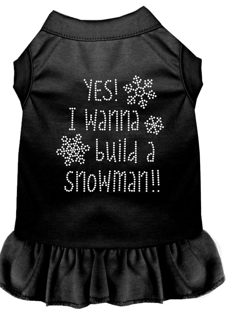 Yes! I Want To Build A Snowman Rhinestone Dog Dress Black 4x (22)