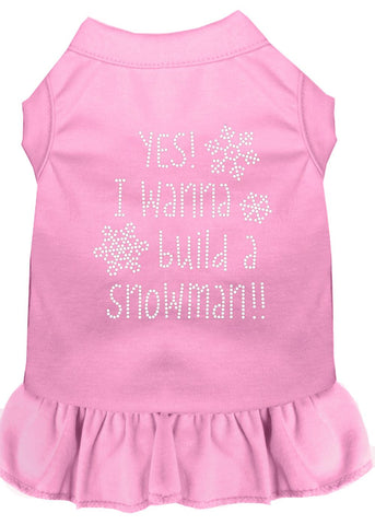 Yes! I Want To Build A Snowman Rhinestone Dog Dress Light Pink Xxl (18)