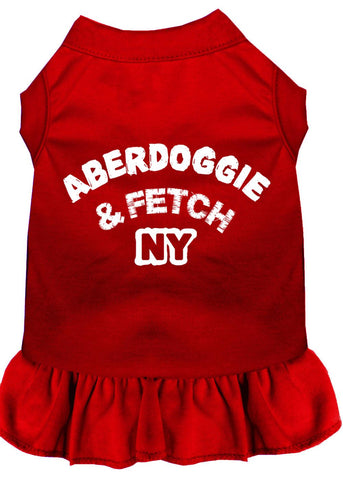 Aberdoggie Ny Screen Print Dress Red Lg (14)