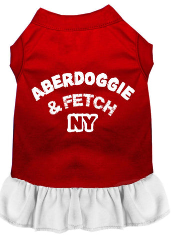 Aberdoggie Ny Screen Print Dress Red With White Sm (10)