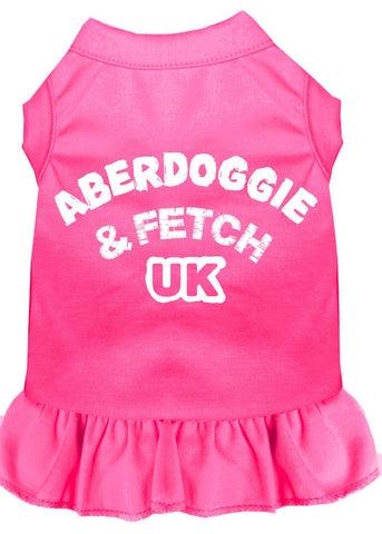 Aberdoggie Uk Screen Print Dress Bright Pink Lg (14)