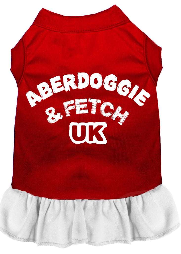 Aberdoggie Uk Screen Print Dress Red With White Lg (14)