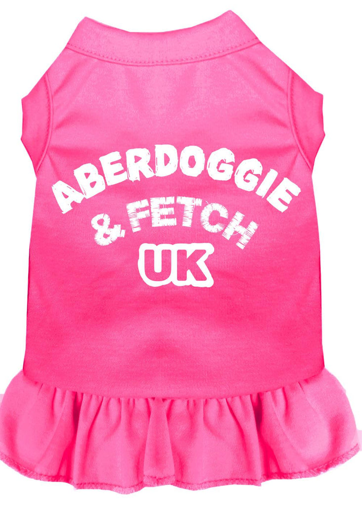 Aberdoggie Uk Screen Print Dress Bright Pink Med (12)