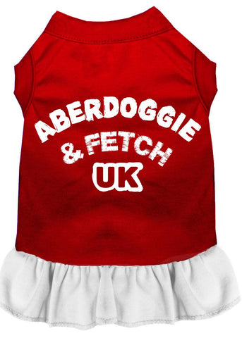 Aberdoggie Uk Screen Print Dress Red With White Xl (16)