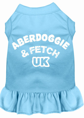 Aberdoggie Uk Screen Print Dress Baby Blue Xs (8)