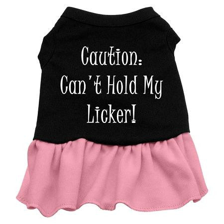 Can't Hold My Licker Screen Print Dress Black with Pink Sm (10)