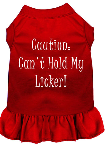 Can't Hold My Licker Screen Print Dress Red Xs (8)