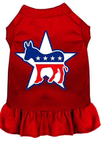 Democrat Screen Print Dress Red Lg (14)