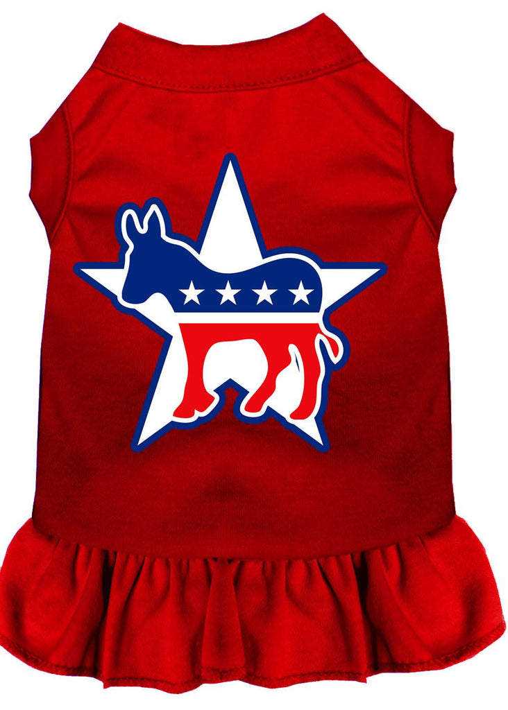 Democrat Screen Print Dress Red Med (12)