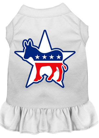 Democrat Screen Print Dress White Med (12)