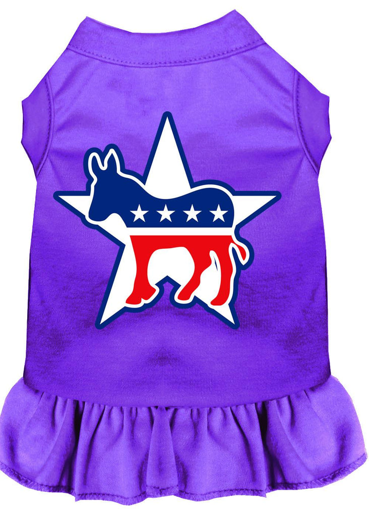 Democrat Screen Print Dress Purple Sm (10)