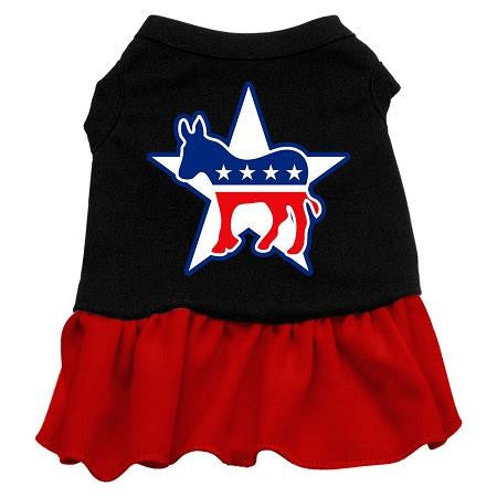 Democrat Screen Print Dress  Black with Red XL (16)