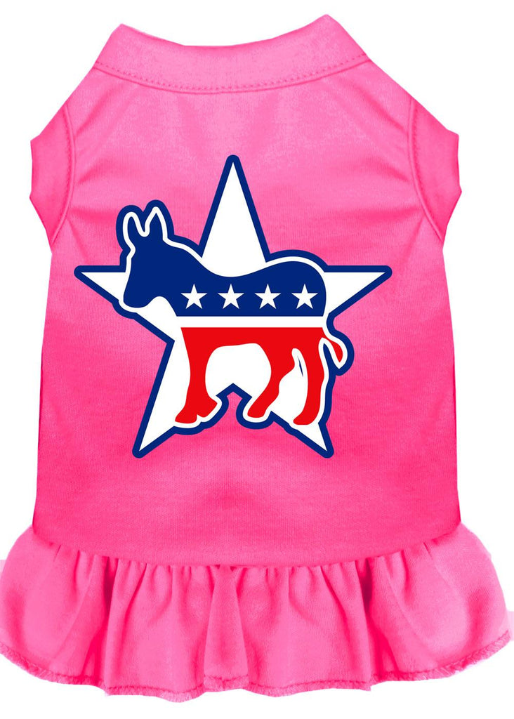 Democrat Screen Print Dress Bright Pink Xs (8)