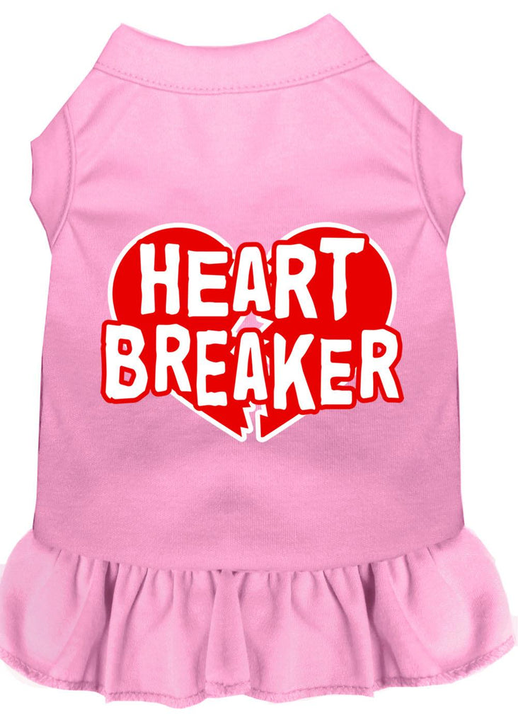 Heart Breaker Screen Print Dress Light Pink Lg (14)