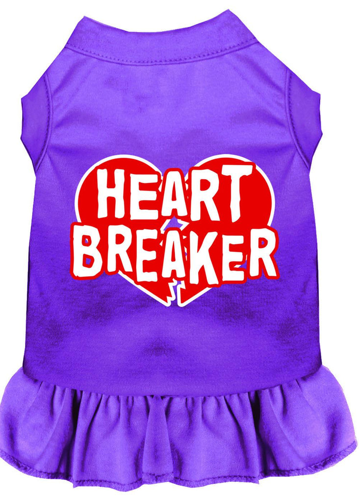 Heart Breaker Screen Print Dress Purple Lg (14)