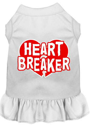 Heart Breaker Screen Print Dress White Lg (14)