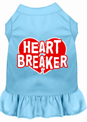 Heart Breaker Screen Print Dress Baby Blue Xs (8)