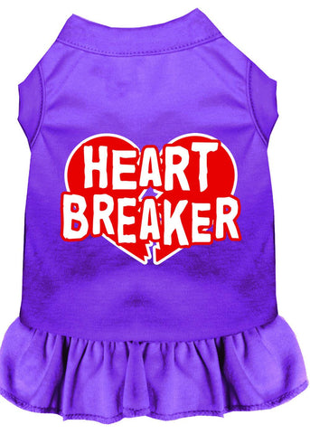 Heart Breaker Screen Print Dress Purple Xs (8)